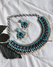 Load image into Gallery viewer, Almaia - Firoza And Sapphire Necklace Set