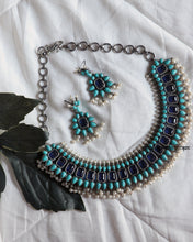 Load image into Gallery viewer, Almaia - Firoza And Sapphire Necklace Set