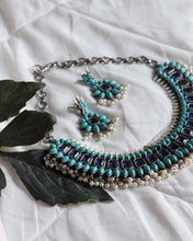 Load image into Gallery viewer, Almaia - Firoza And Sapphire Necklace Set