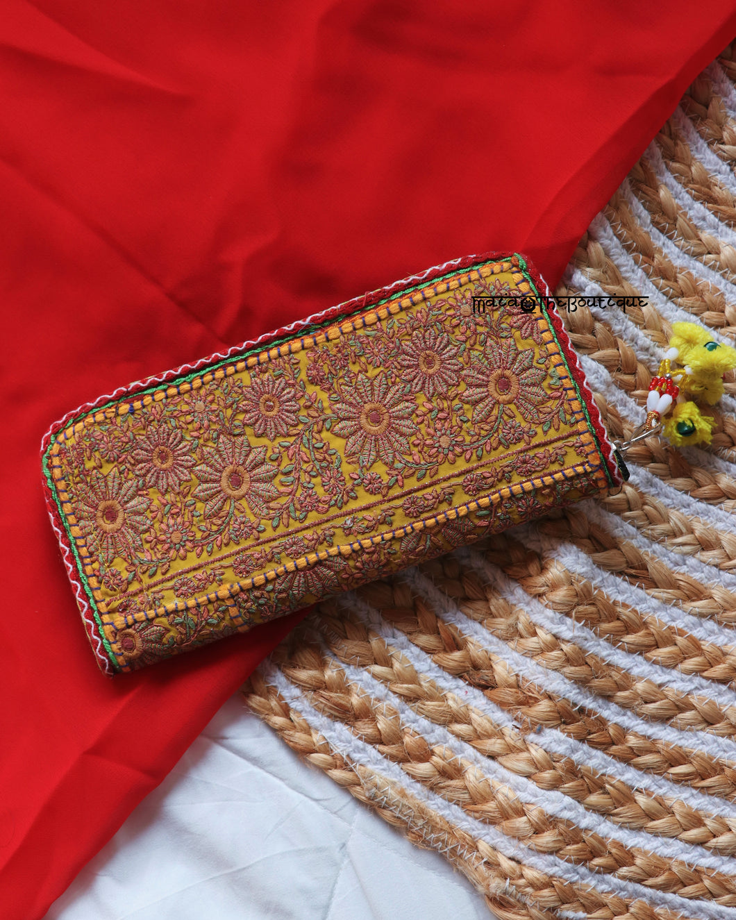 Sunflower Boho Banjara Clutch