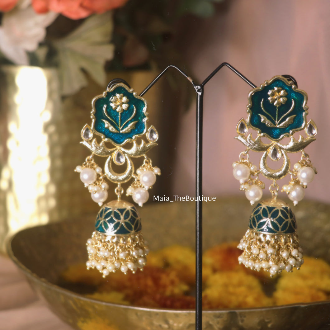 HIMA TEAL-GREEN EARRINGS