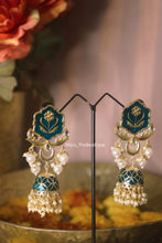 Load image into Gallery viewer, HIMA TEAL-GREEN EARRINGS
