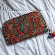 Load image into Gallery viewer, Khwabeeda Sea Green Boho Clutch
