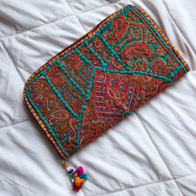 Load image into Gallery viewer, Khwabeeda Sea Green Boho Clutch
