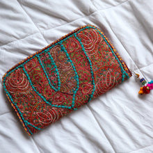 Load image into Gallery viewer, Khwabeeda Sea Green Boho Clutch
