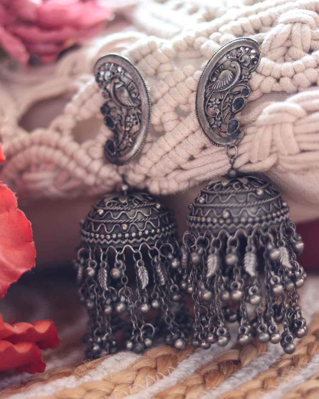 Radhika Oxidised Jhumka