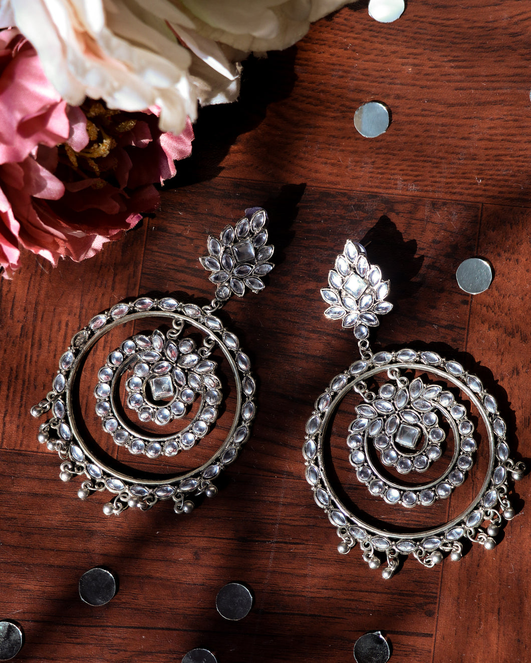 Chand Chakor Mirror Earrings